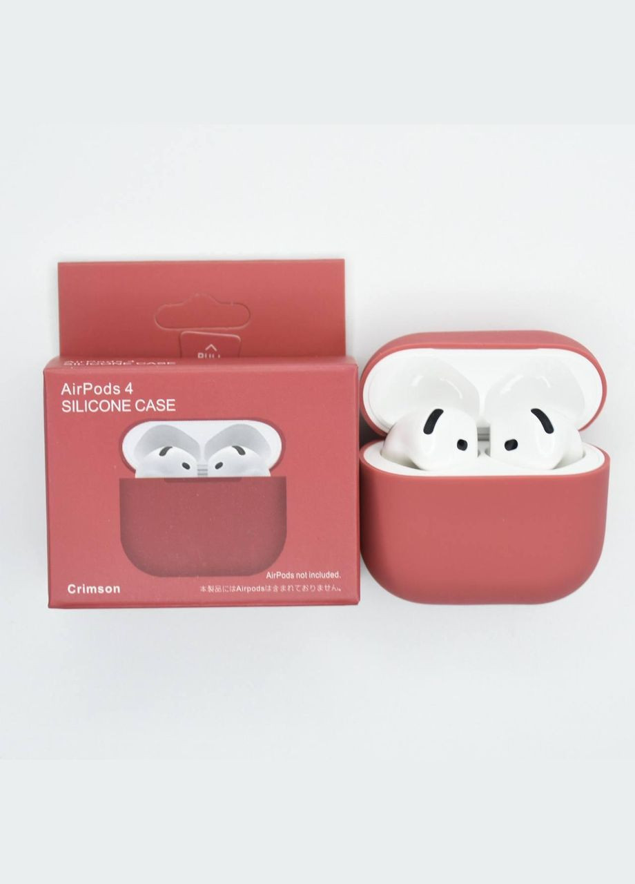 Силіконовий чохол для навушників 4 Crimson No Brand AirPods (341541101)