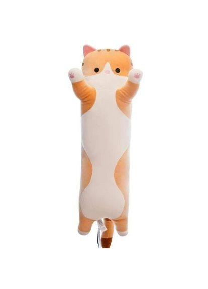 Мягкая плюшевая игрушка Длинный Кот Батон котейка-подушка 50 см. Цвет: коричневый No Brand (307091091)