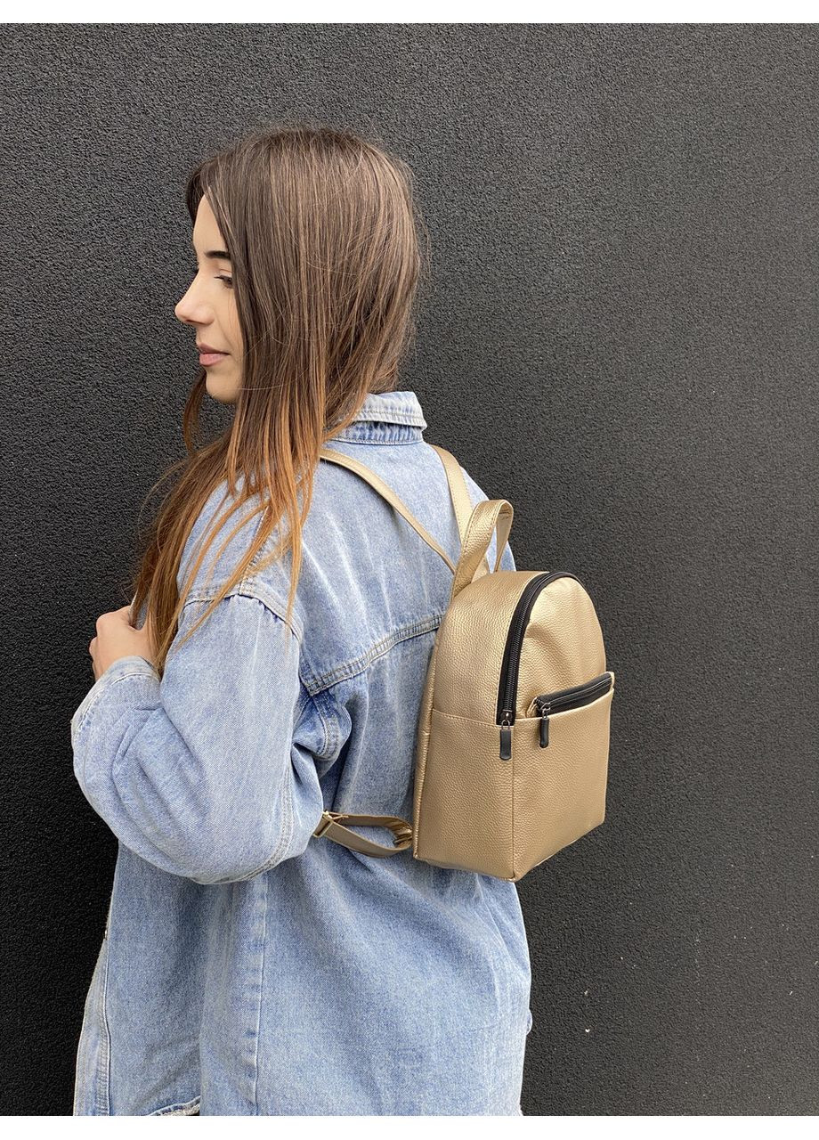 Рюкзак женский рюкзак для девушки подростка золотистый No Brand (356178897)