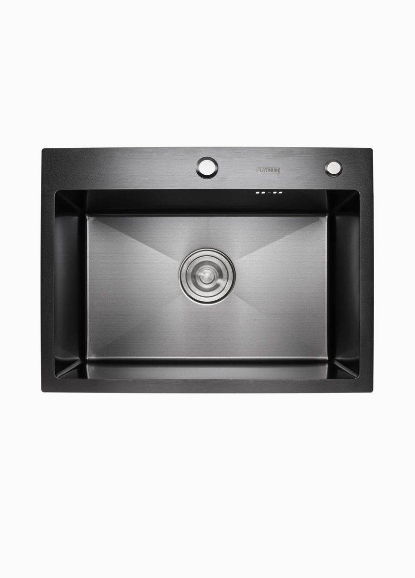Комплект кухонної мийки Handmade PVD 580х430х220 чорна (товщина 3,0/1,5 мм) Platinum (336937431)