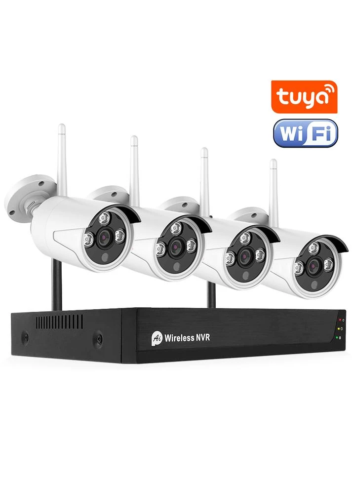 Беспроводной WiFi комплект видеонаблюдения на 4 камеры ICK-01w, поддержка умного дома Tuya, 2 Мп, FullHD uSmart (375216780)