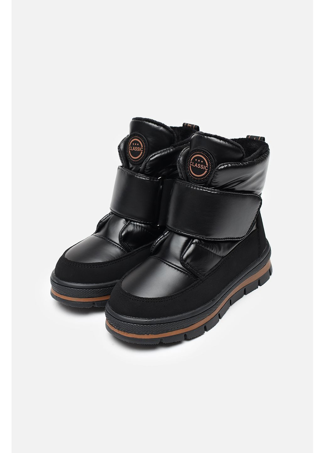 Черные зимние дутики для девочки цвет черный цб-00285232 Kimboo