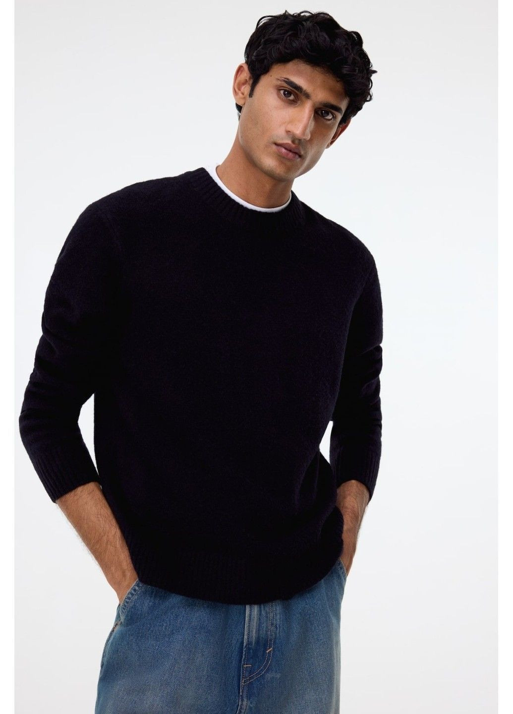 Чорний зимовий чоловічий светр regular fit (58742) s чорний H&M