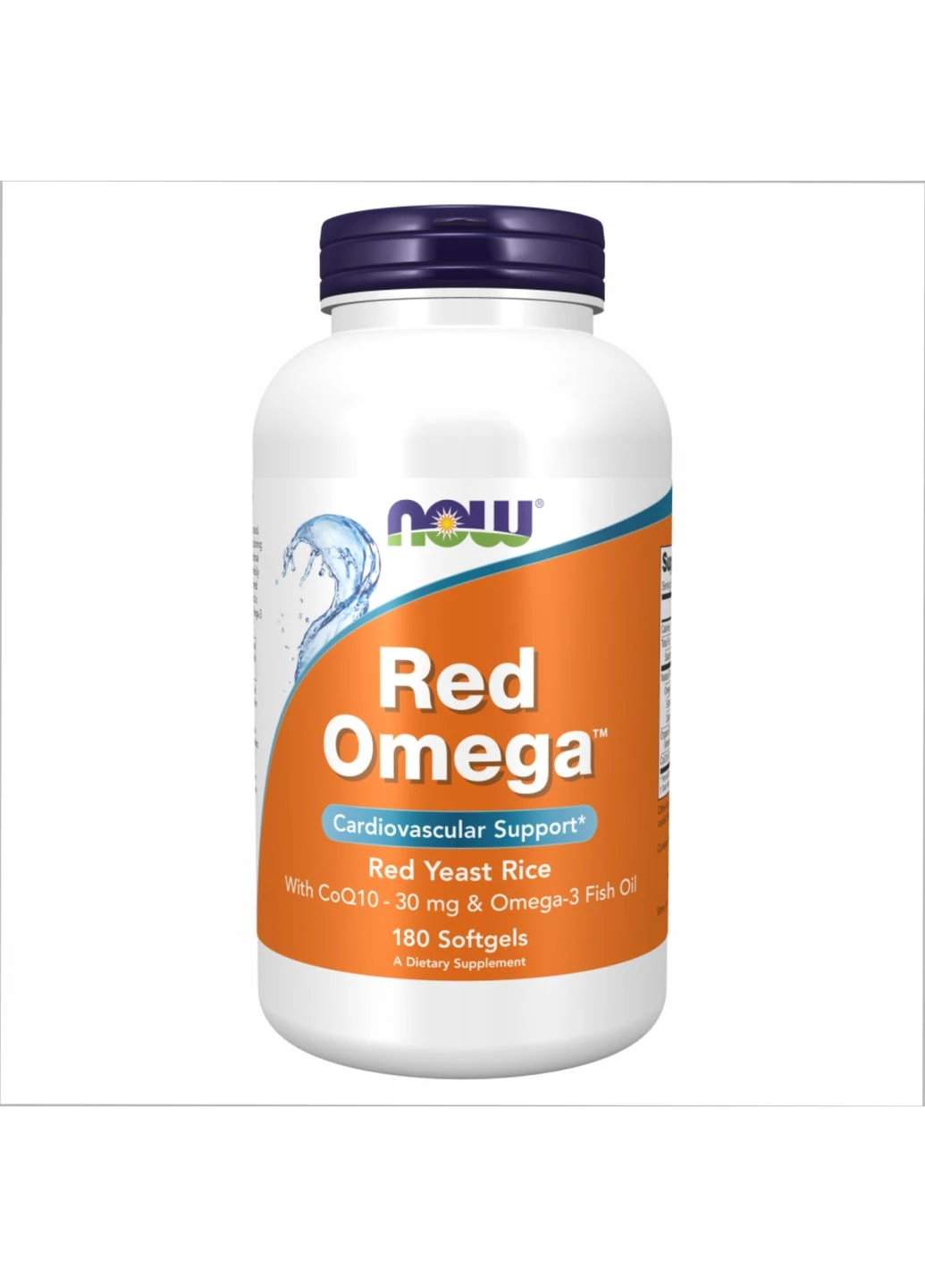 Red Omega 180 софтгелів Омега-3 Коензим Q10 Червоний дріжджовий рис Now Foods (389582274)
