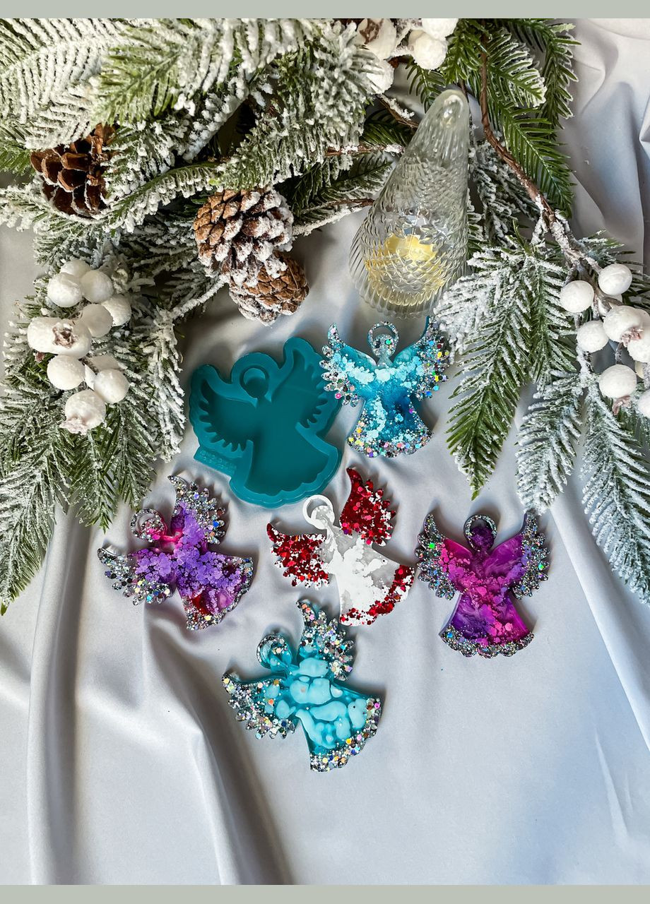 Молд Янгол без прорізів форма для новорічних іграшок на ялинку силіконова форма для епоксидної смоли No Brand (370566712)