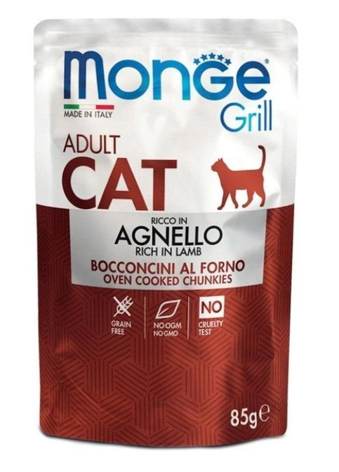 Вологий корм для котів Cat GRILL Wet Adult ягня 85 г Monge (369929475)