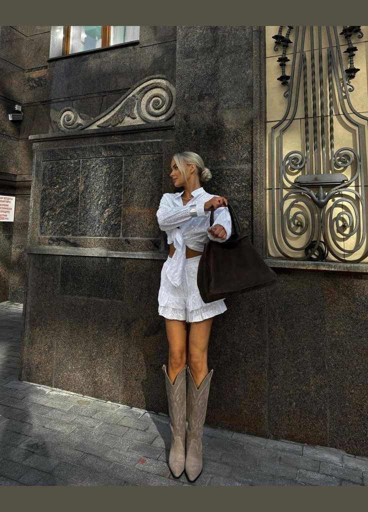 Якісний білий костюм з прошви з підкладкою в універсальному розмірі 42-46, літній костюм 2-ка з натуральної тканини. No Brand 673 (300258400)