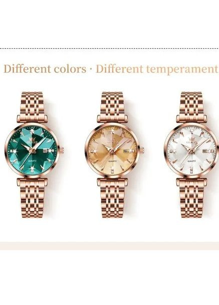 Жіночий годинник 5536 Rose Gold кварцовий, наручний, з браслетом рожеве золото Olevs (358651018)