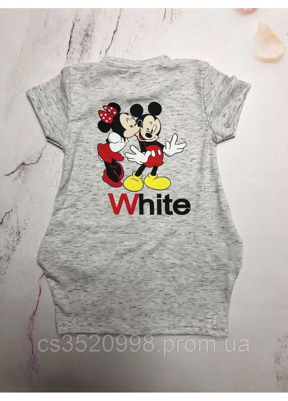 Серое детское летнее платье с карманами для девочки "off-white" серое, на 2,3,6,7 лет Kids (370438826)