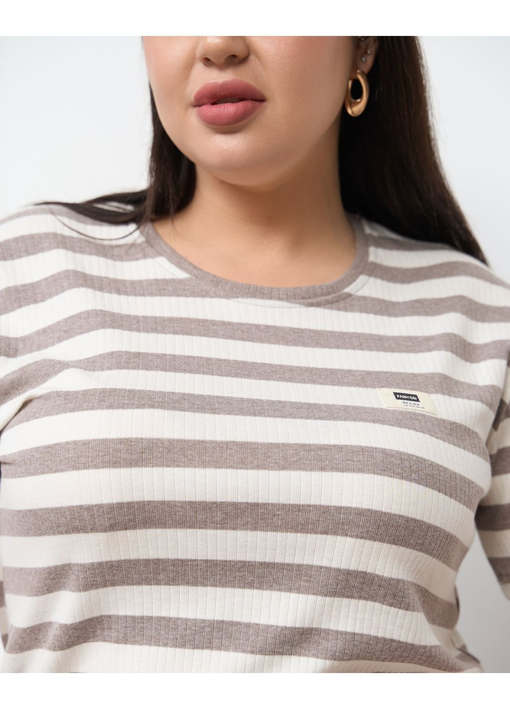 Бежева комплект футболки з шортами plus size Nicoletta