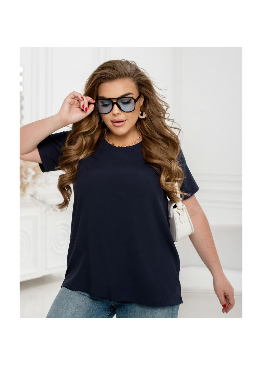 Темно-синя блуза Liton