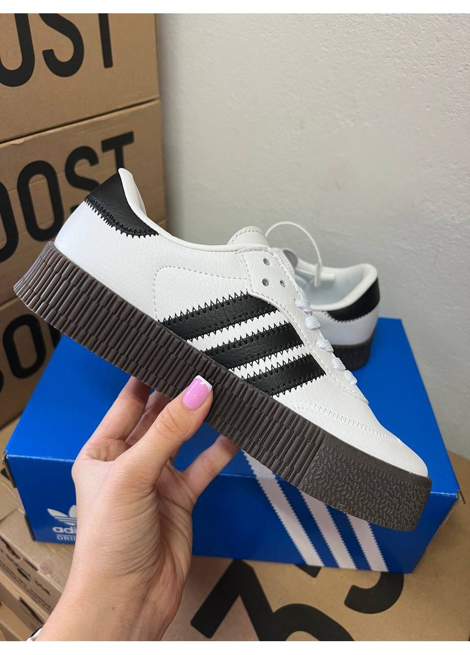 КРОСІВКИ ЖІНОЧІ ADIDAS SAMBA WHITE BLACK АДІДАС САМБА No Brand чорні демісезони (368887944)