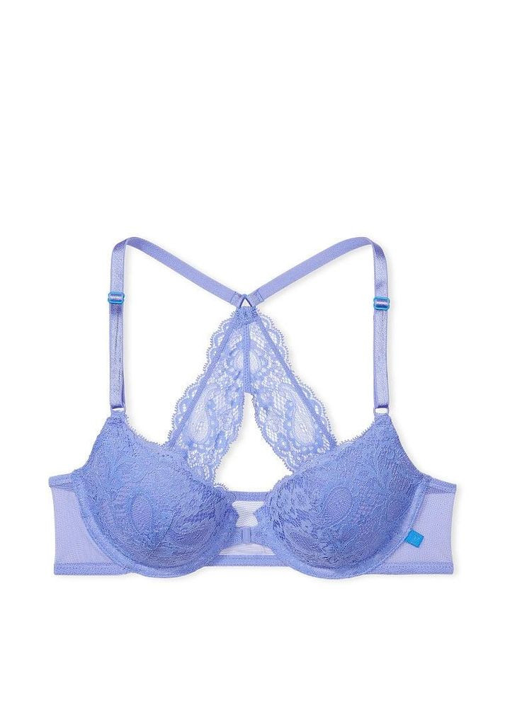 Голубой демисезонный комплект (бюстгальтер + трусики) 75c/m голубой кружево Victoria's Secret