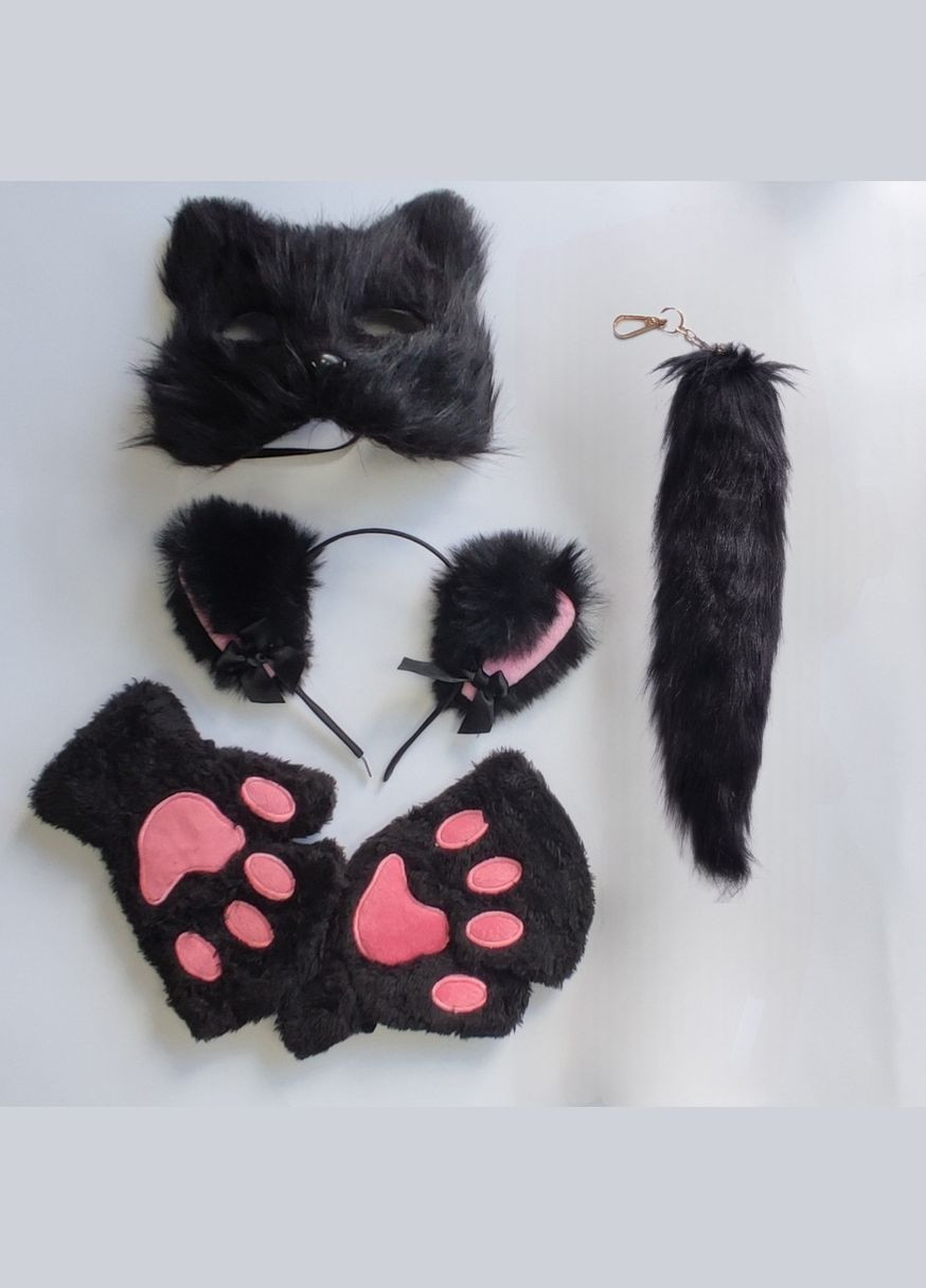 Набір для квадробіки (маска, вушка, лапки, хвіст) костюм кота No Brand (333162910)