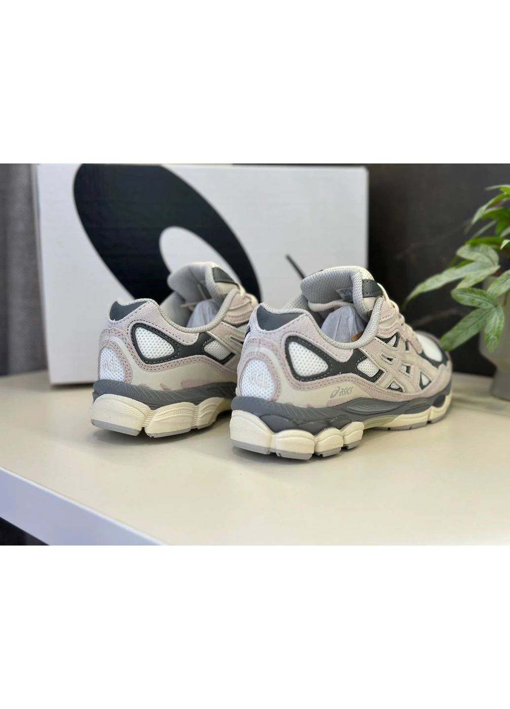 Білі кросівки чоловічі asics gel-nyc white grey асікс гель нюк білі демісезон No Brand