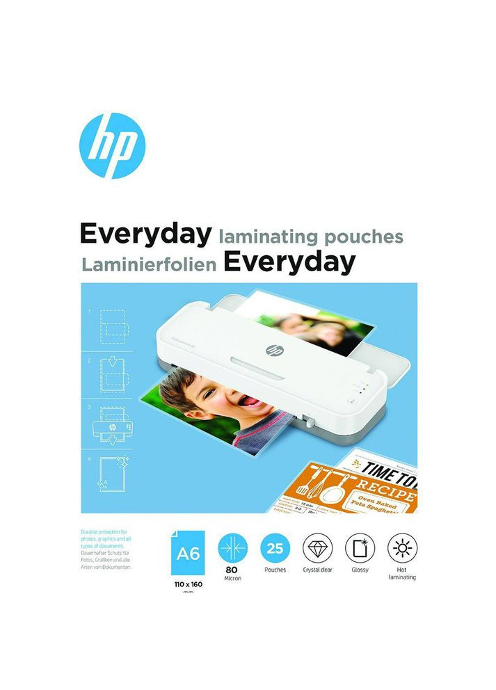 Плівка для ламінування Everyday Laminating Pouches, A6, 80 Mic, 110 x 160, 25 pcs HP (315145436)