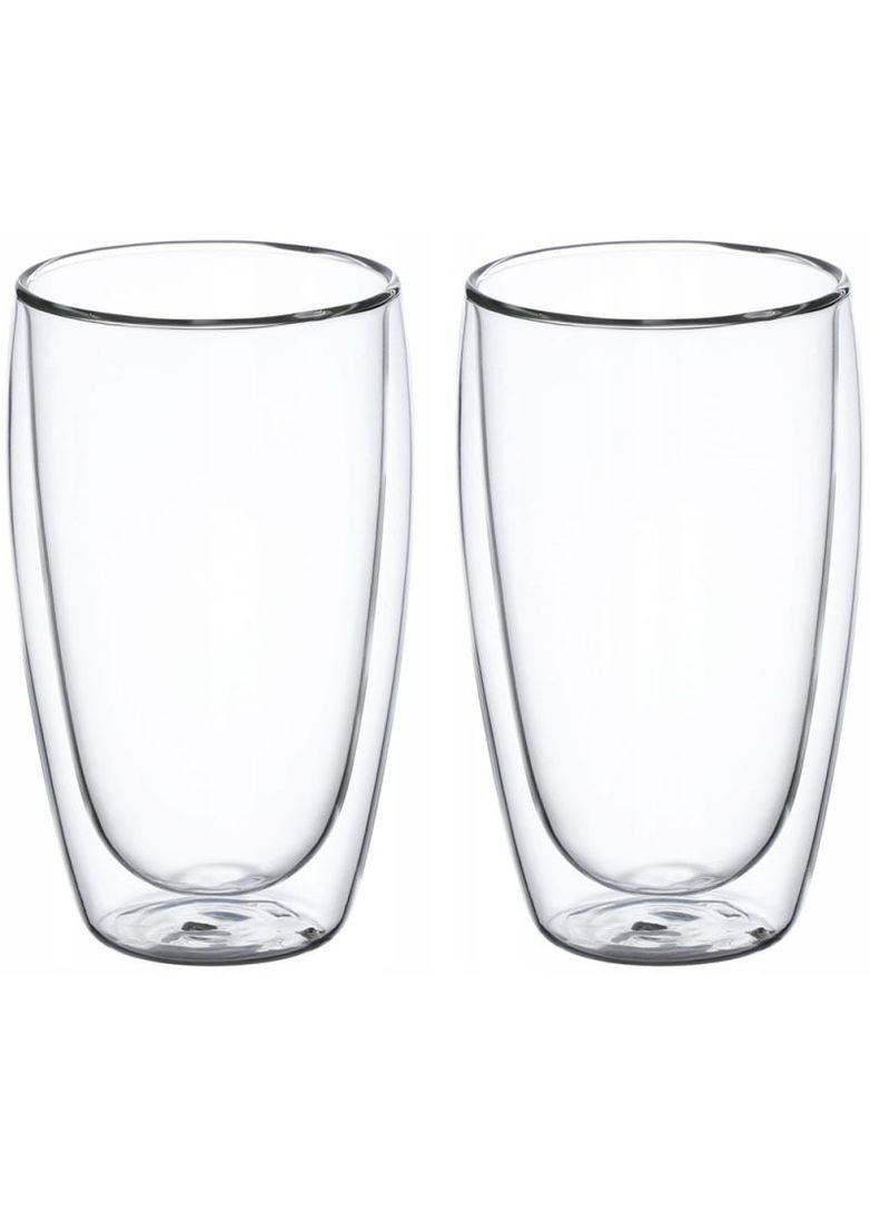 Набір скляних термостаканів 450мл подвійні стінки для гарячих та холодних напоїв Kamille (368987615)