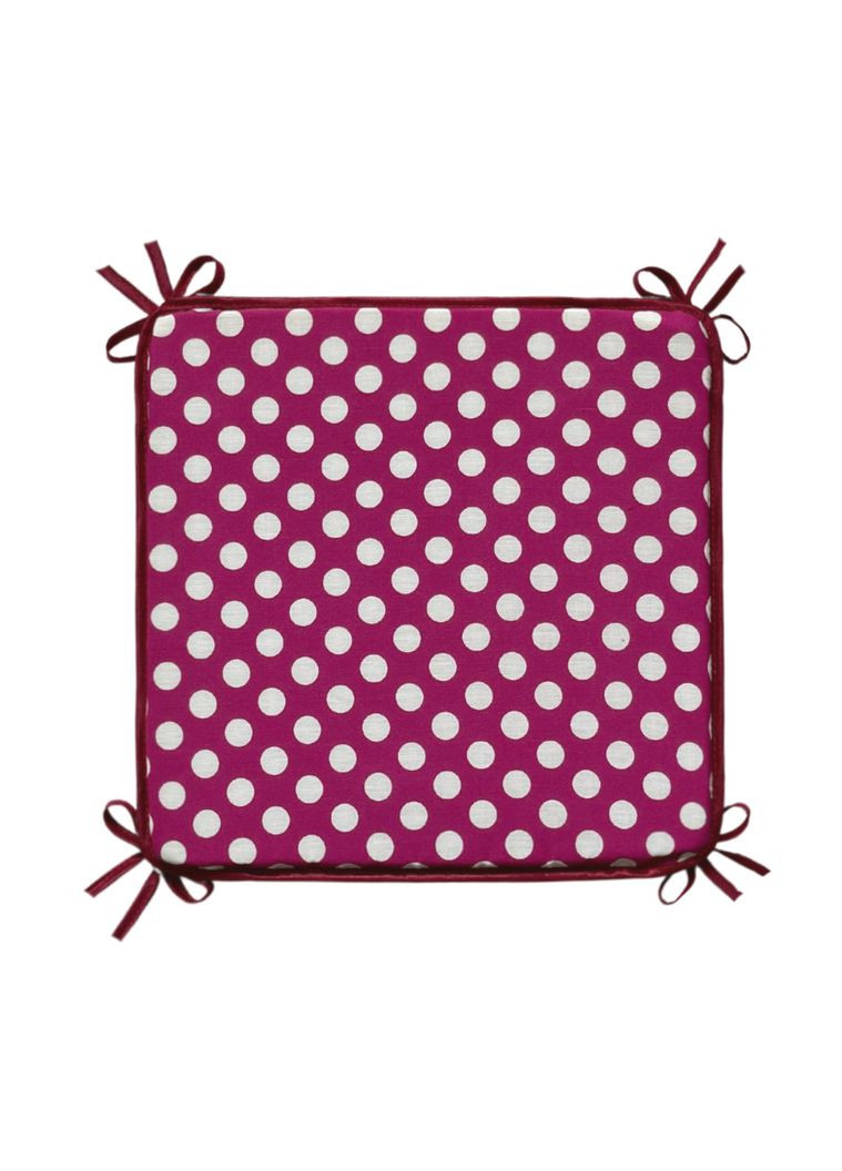 Подушка на стілець на зав'язках 33х33х2 см рожевий в горошок No Brand (324832426)