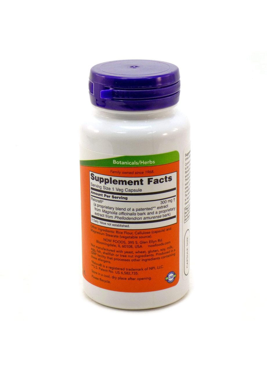 Релора Relora 300 мг 60 вег капс Now Foods (359473821)