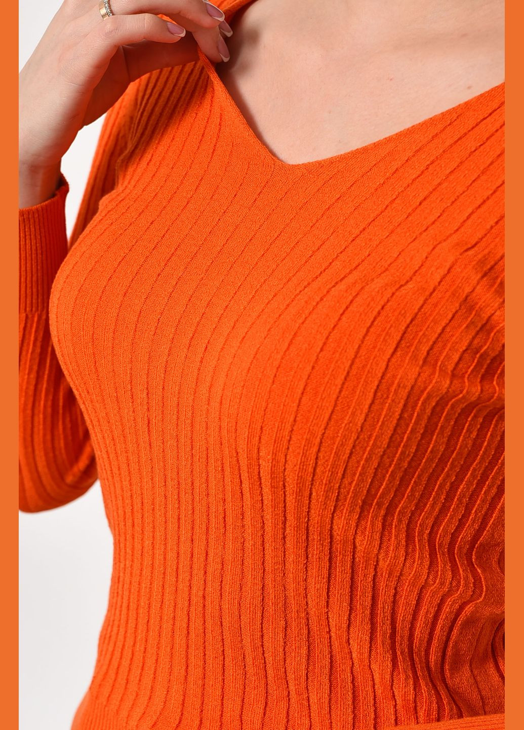 Помаранчевий демісезонний кофта жіноча помаранчевого кольору пуловер Let's Shop