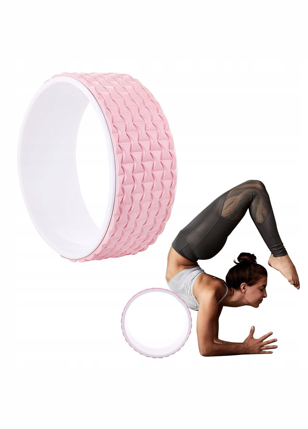 Колесо для йоги та фітнесу Dharma Pink/White Springos yg0019 (275653642)