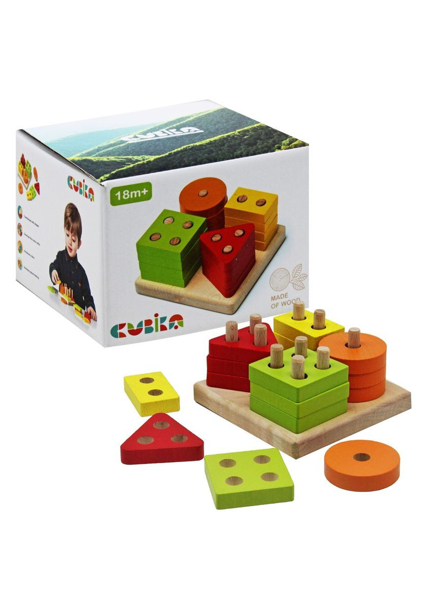 Деревяний сортер "Геометричні фігури" Cubika (314809004)