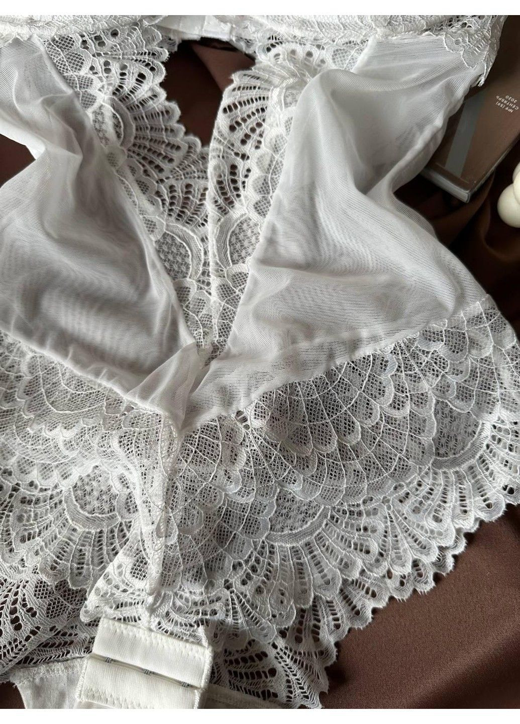 Белое кружевное боди белье Velencosa (303422210)