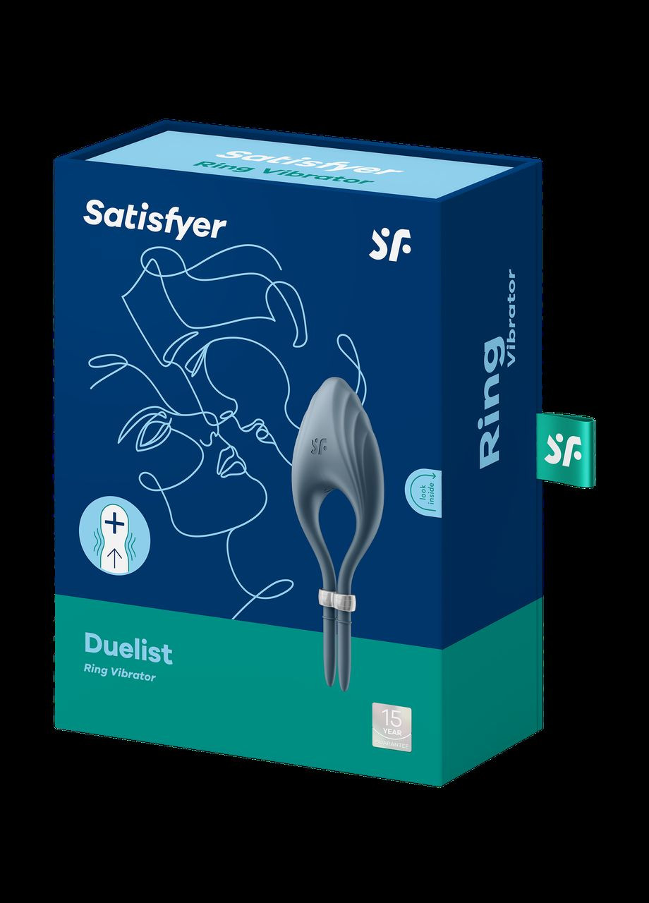 Регульована ерекційна каблучка з вібрацією DUELIST DARK синій Satisfyer (303911387)