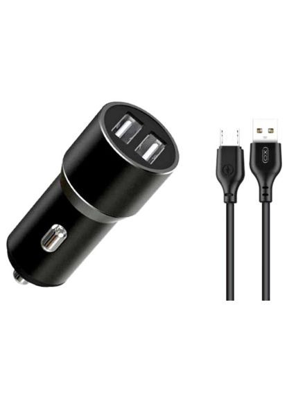Зарядний пристрій (6920680873487) XO 1xUSB + cable USB to Micro 5P TZ09 black (370020646)