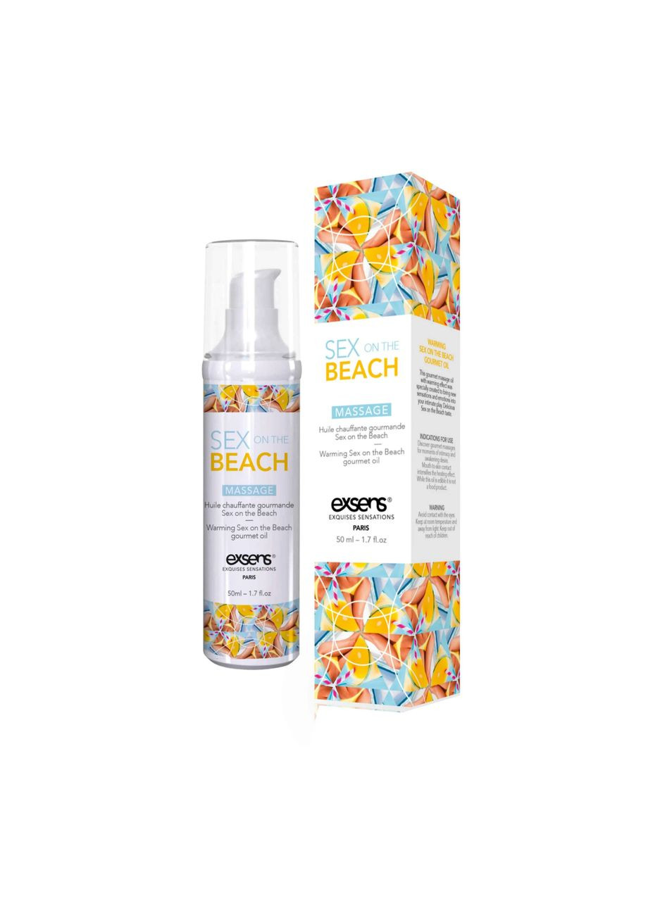Масажна олія Sex on the Beach 50мл розігрівальна, без цукру, без парабенів, їстівна Exsens (303902791)