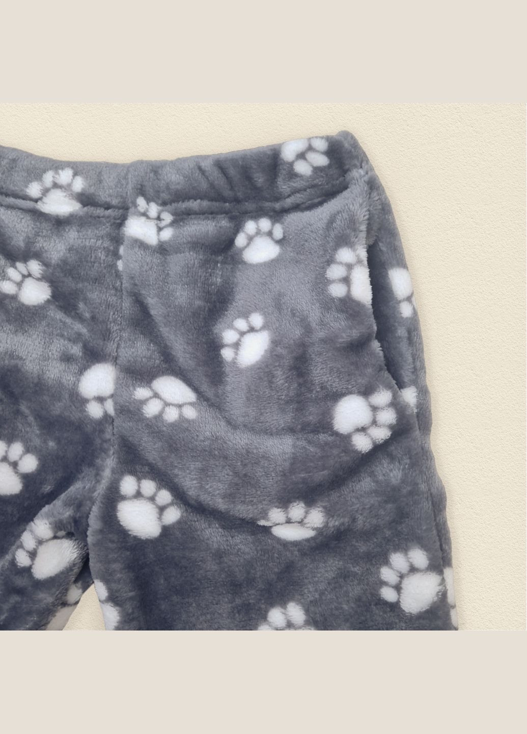 Сіра всесезон піжама жіноча велсофт lapki dexter's