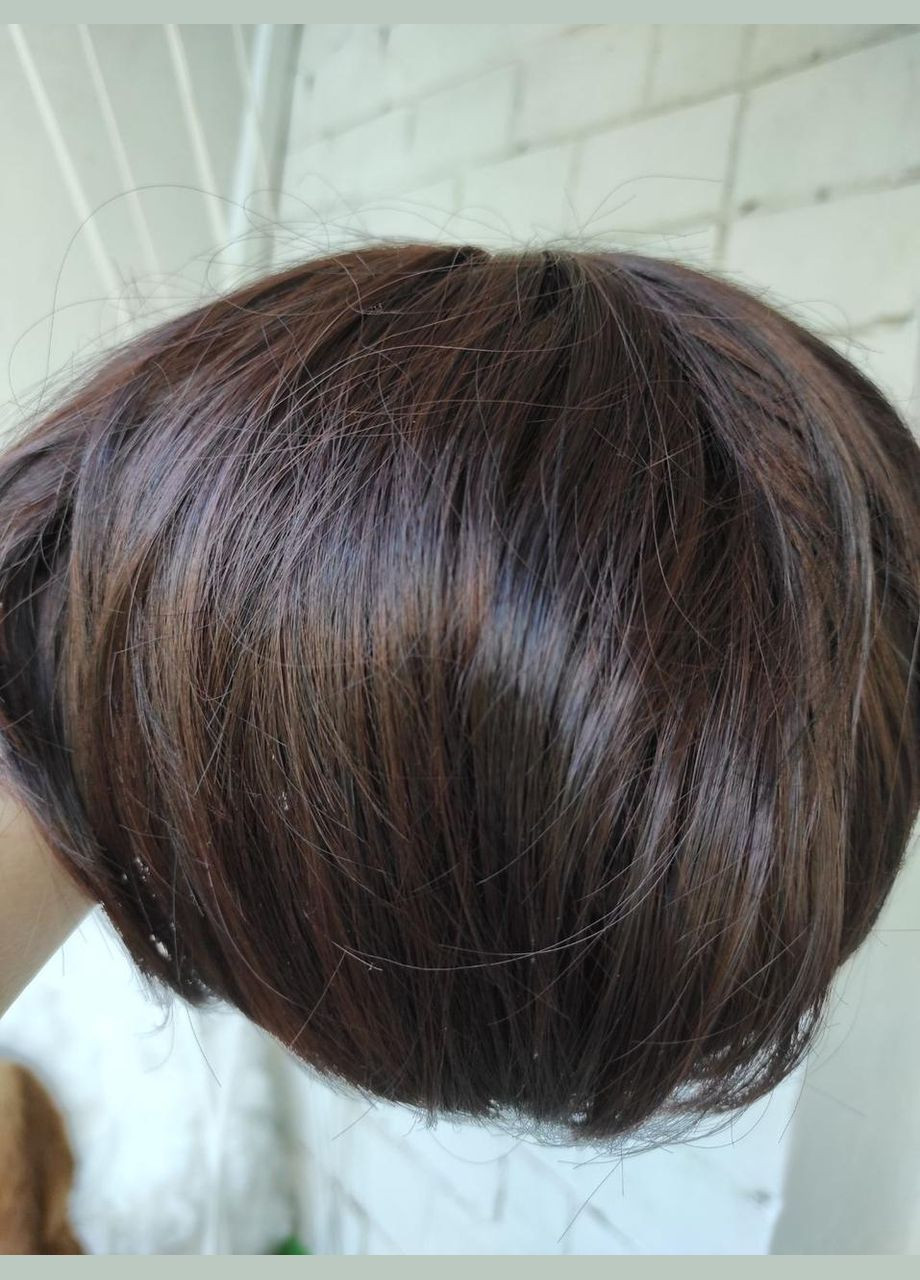 Перука коротке волосся темно-коричнева No Brand (330253267)