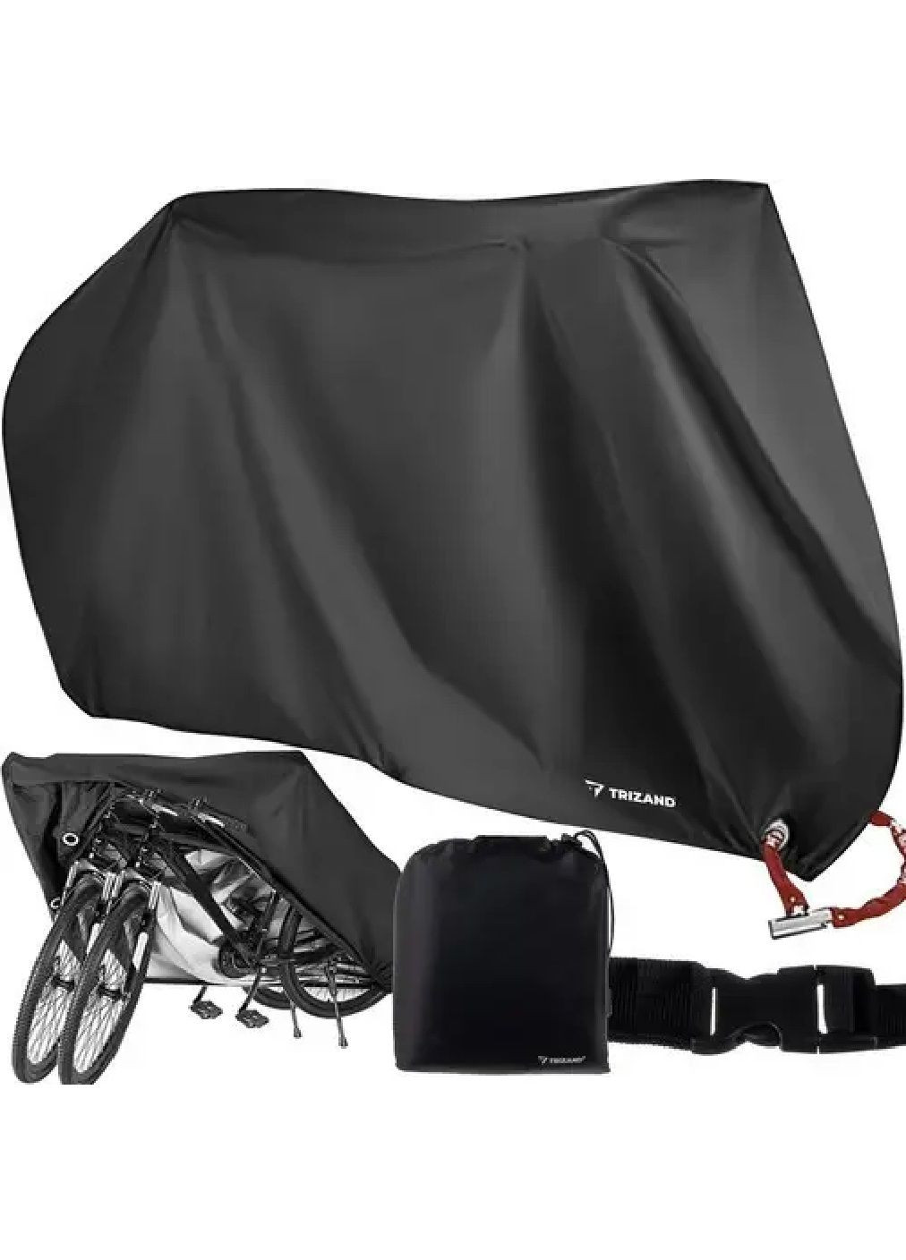 Чохол накидка вологозахисний для захисту мотоцикла велосипеда скутера від атмосферних явищ 11х190х68 см (477116-Prob) Чорний Unbranded (294654854)
