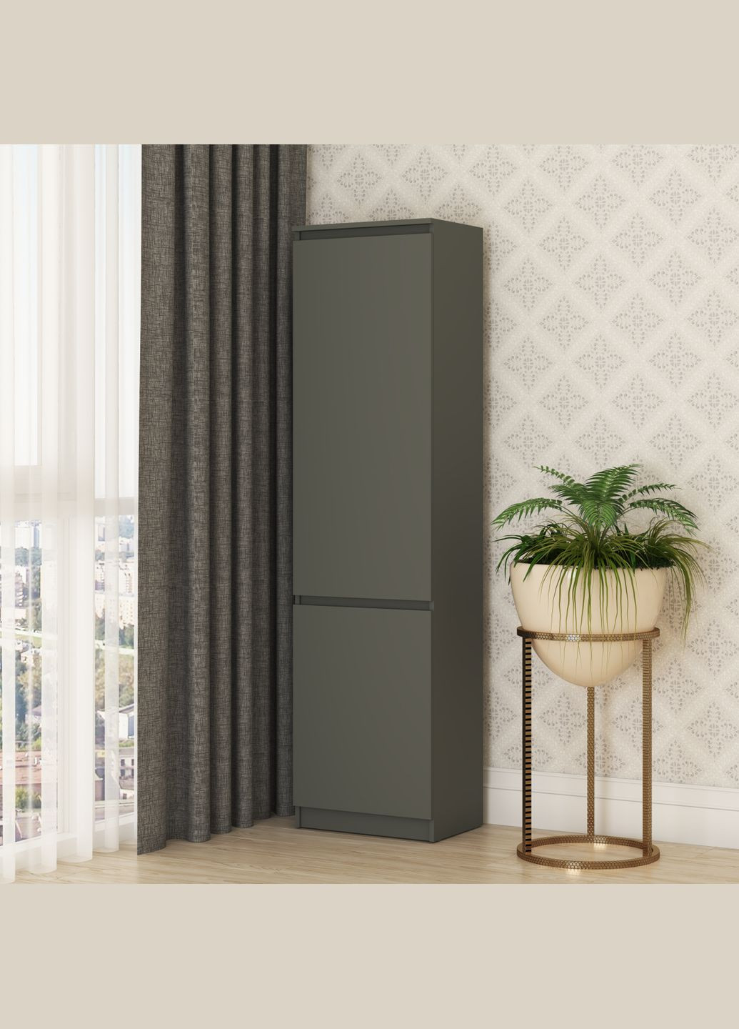 Пенал закритий Нео 2Д 50x35x190 см (MBS-1166) MebelStar (334300243)