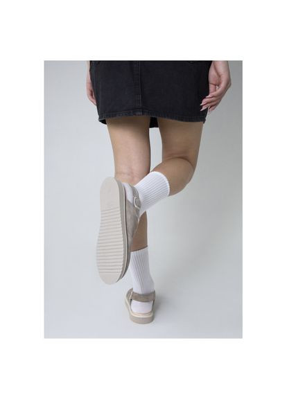 Vm-Villomi Туфлі на широку ніжку з пряжкою Натуральна замша/шкіра р. (07903b) бежевий з, україна — літо (329186936)