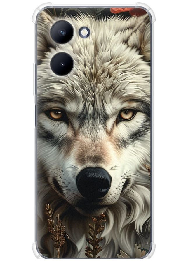 Силіконовий протиударний с посиленими кутами чохол 'Вовчий погляд' для Endorphone Realme C33 (286770812)