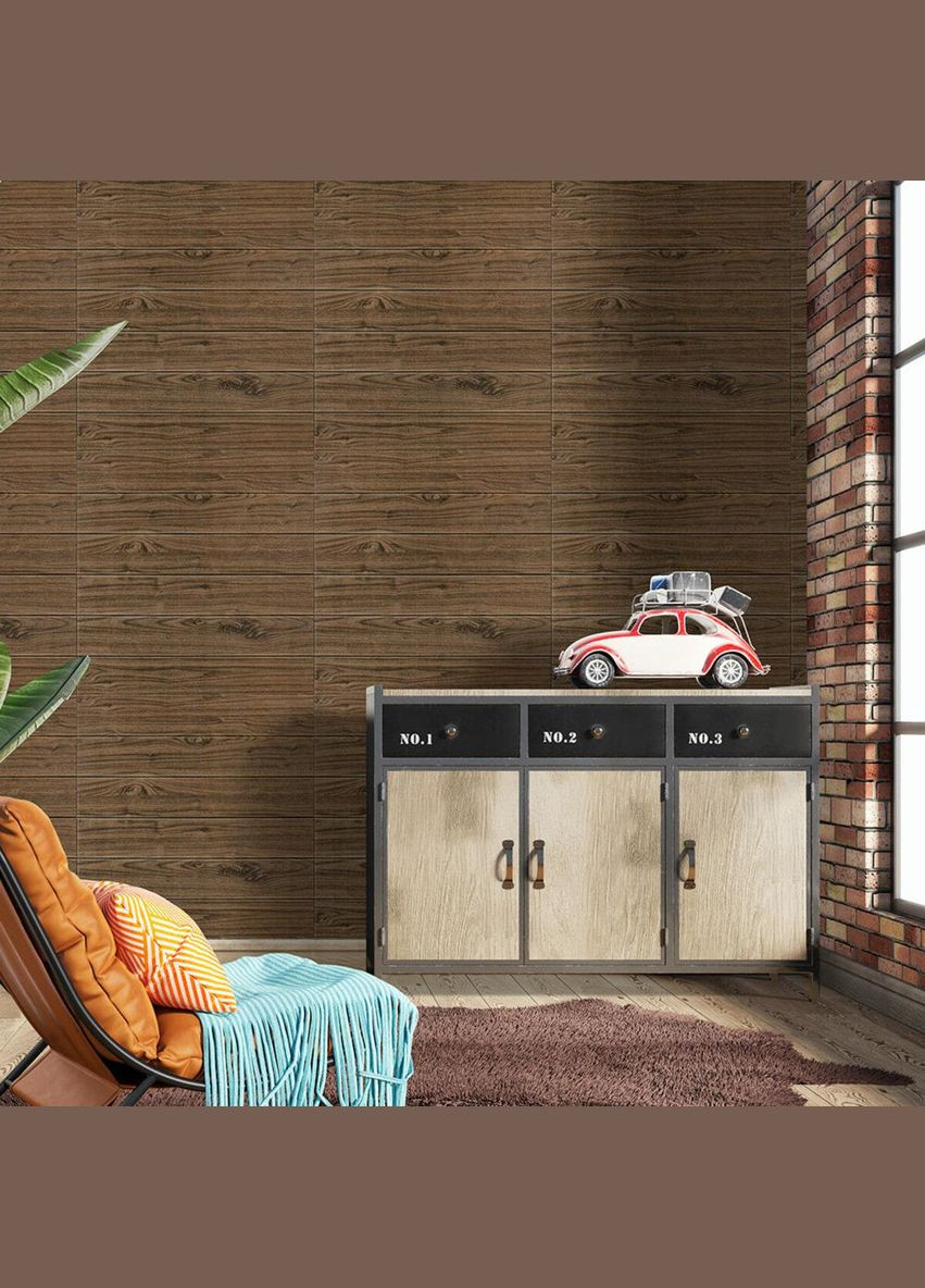 Декоративная 3D панель самоклейка Темный дуб 700x700x5мм (083) Sticker Wall (300372595)
