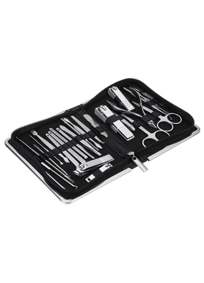 Професійний манікюрний - педикюрний набір 26 предметів зі сталі + футляр Black Max-Manicure (297949508)