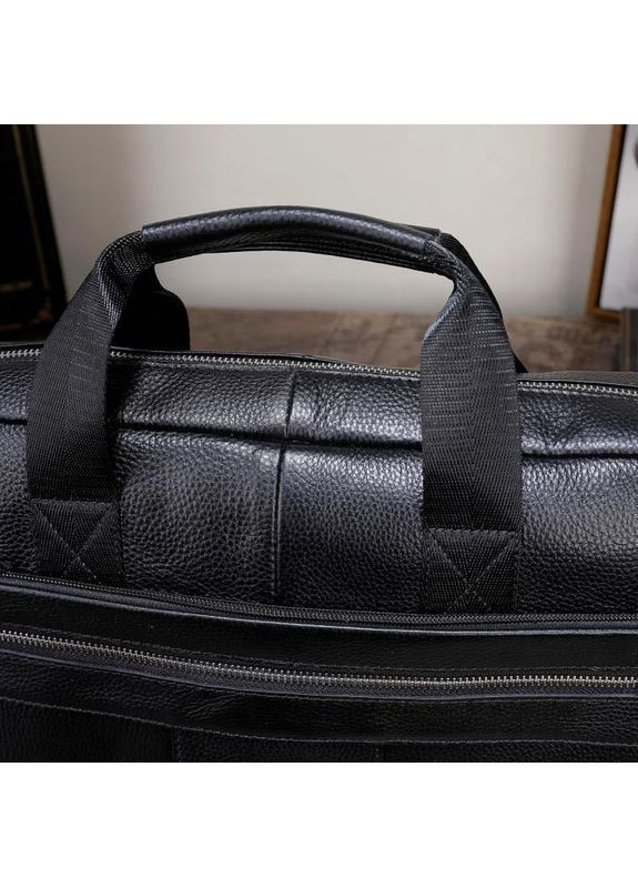 Шкіряна чоловіча сумка для ноутбука та документів Qvant 1000 - Чорна Tiding Сумки для ноутбуків (366889746)