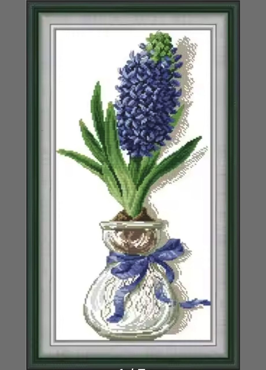 Набор для вышивания по нанесённой на канву схеме "Blue Hyacinth".AIDA 14CT printed, 27*47 см Joy Sunday (313614577)