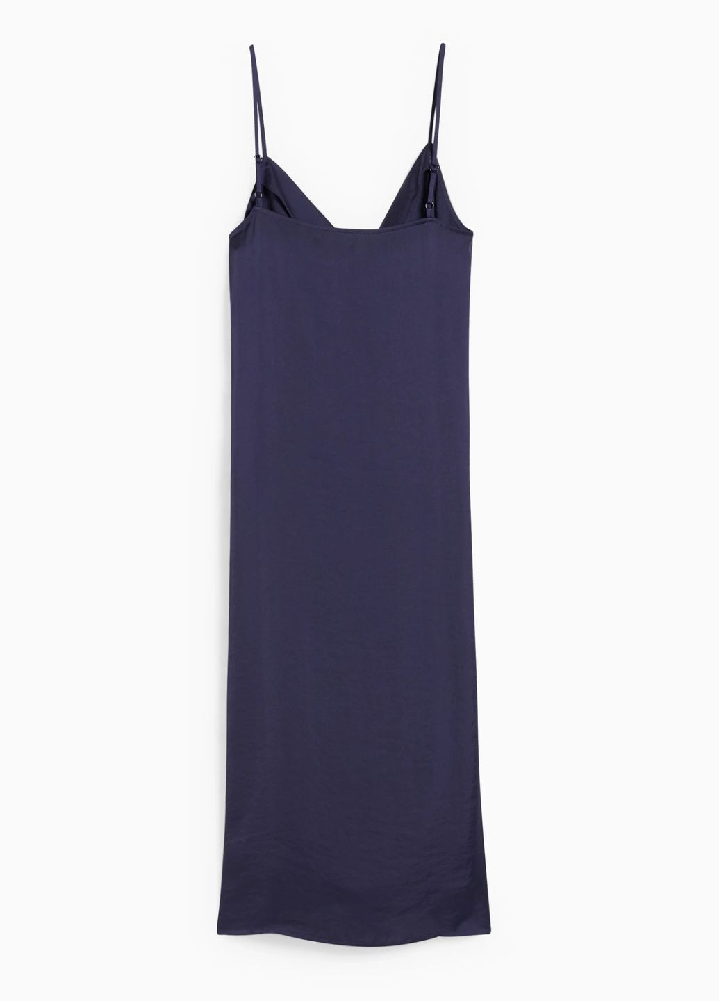 Темно-синее кэжуал атласное платье миди C&A однотонное