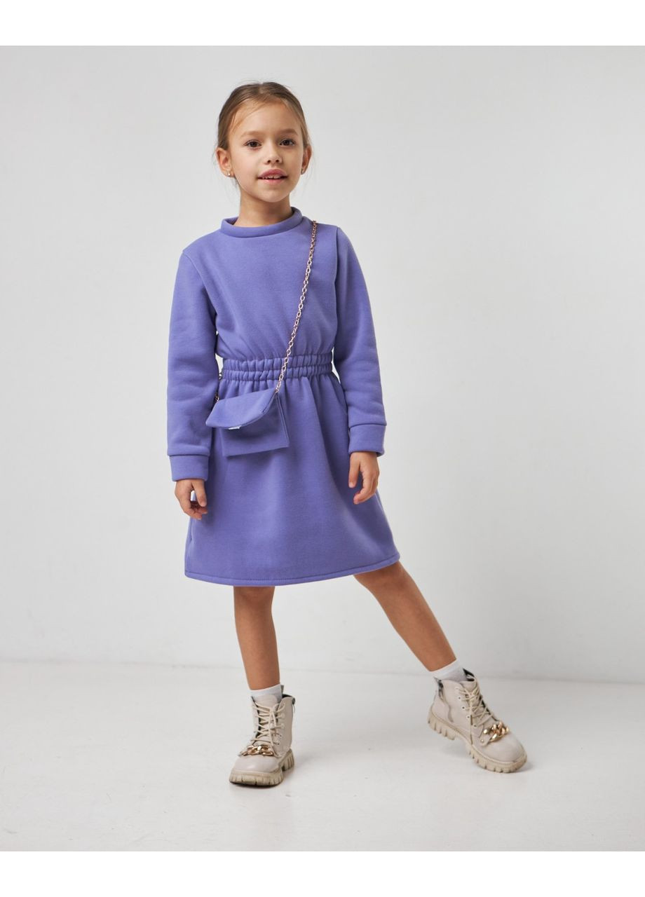 Фіолетова тепла дитяча сукня з сумочкою (116 розмір) фіолетова Kodi (354226579)
