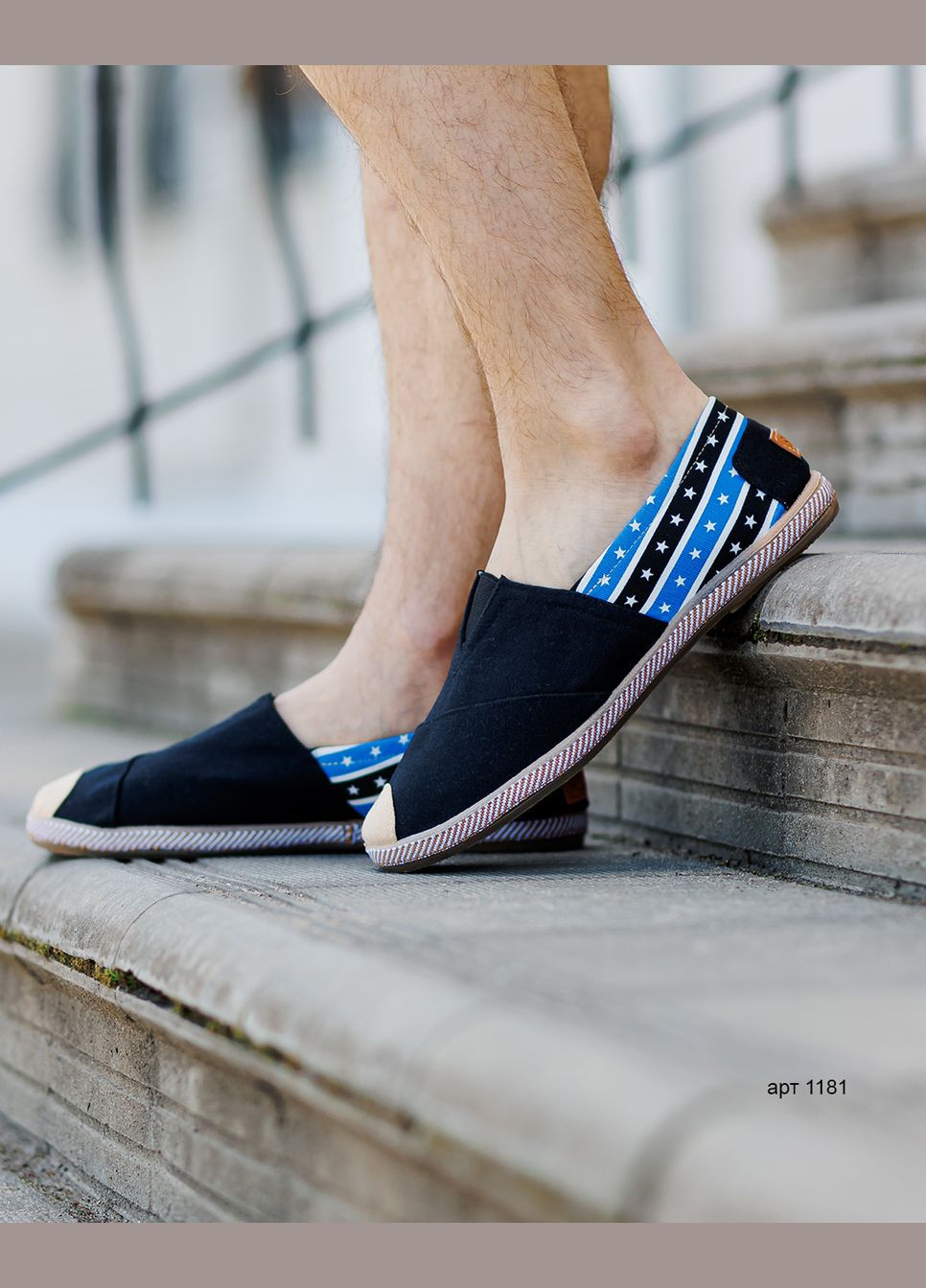 чорні еспадрильї espadrilles black blue зірки (331769139)