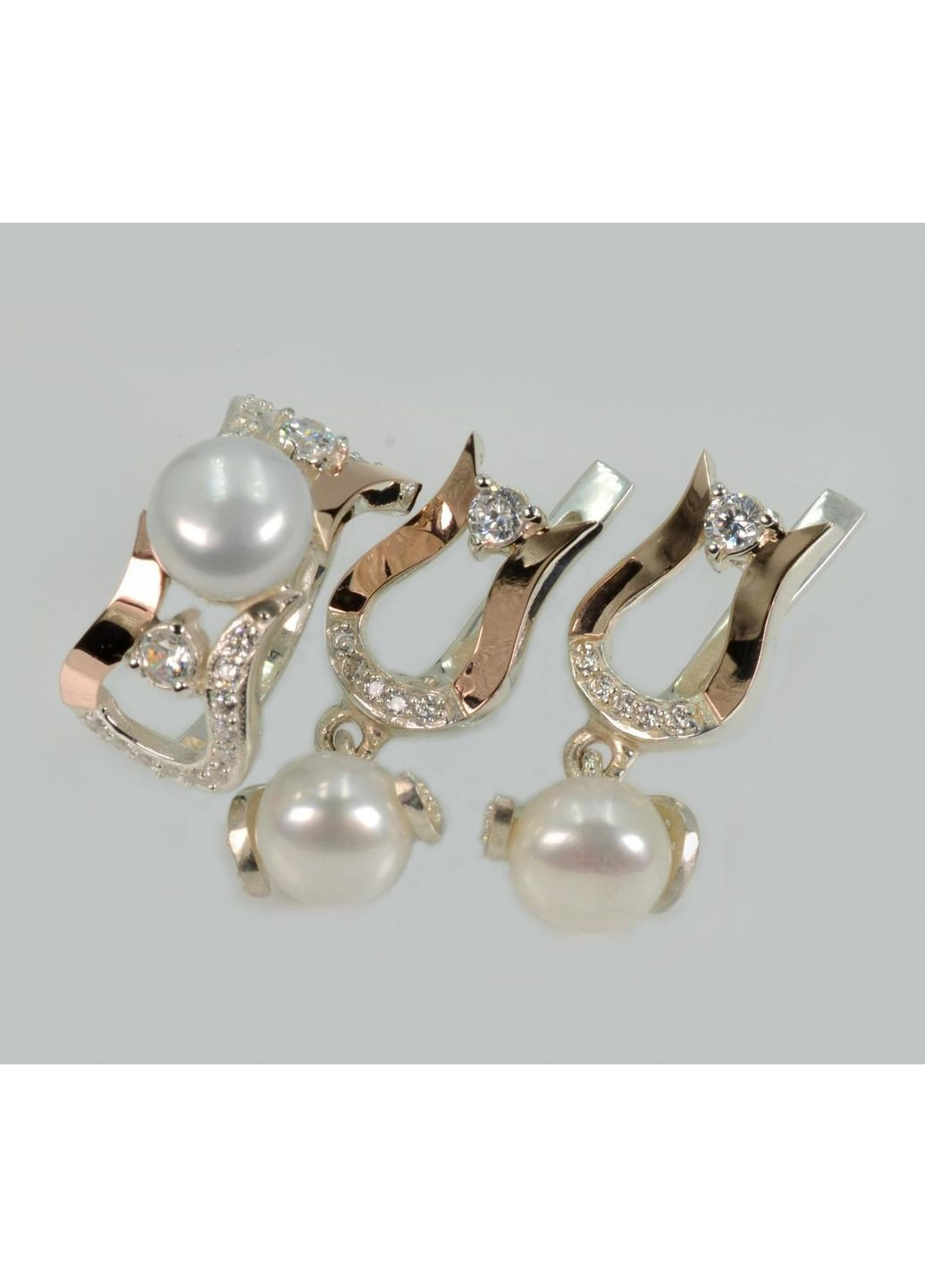 Серебряный комплект с пластинами из золота Silver Style (367268428)