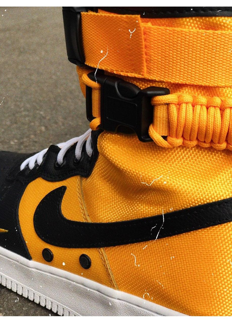 Чорні Осінні кросівки чоловічі nike special fled air force 1 yellow white black найк No Brand