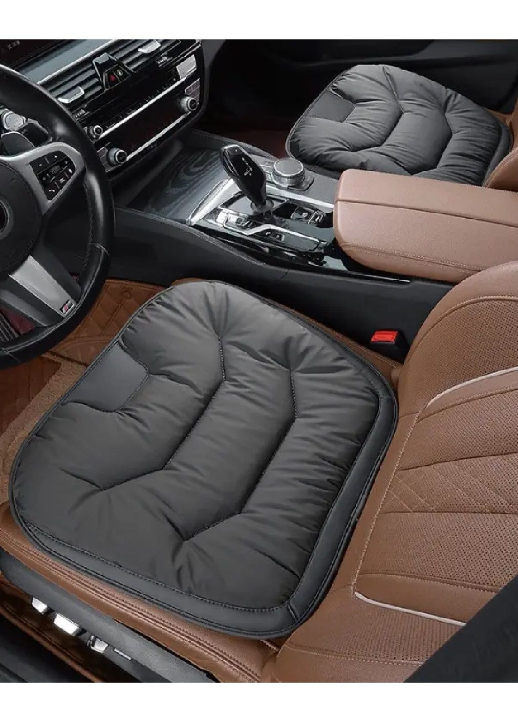 Комплект подушек ортопедических на переднее заднее сидения автомобиля машины из экокожи с пеной памяти (479135-Prob) Черный Unbranded (315844241)
