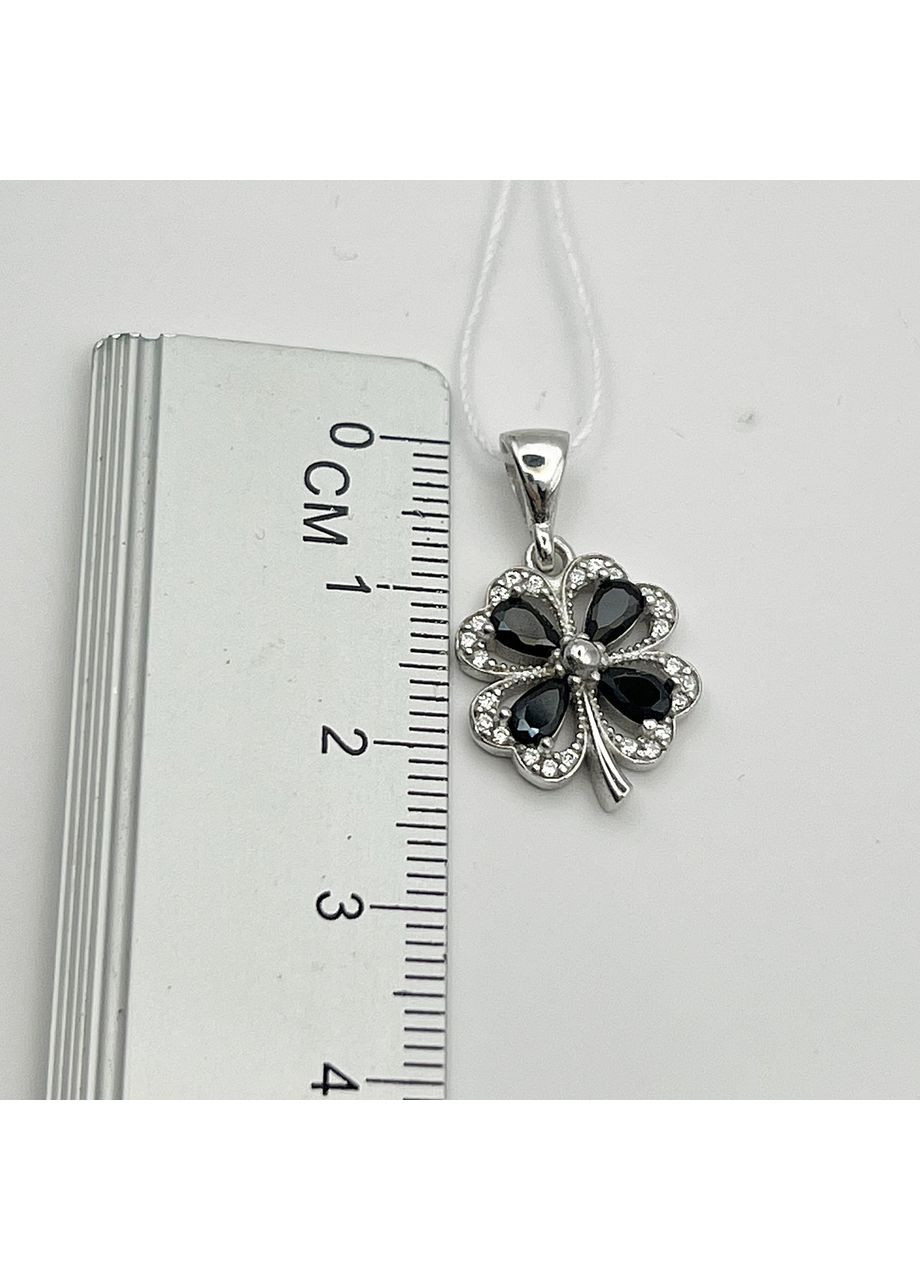 Кулон срібний з кубічним цирконієм "Квіточка" 2,33 г No Brand (369737743)