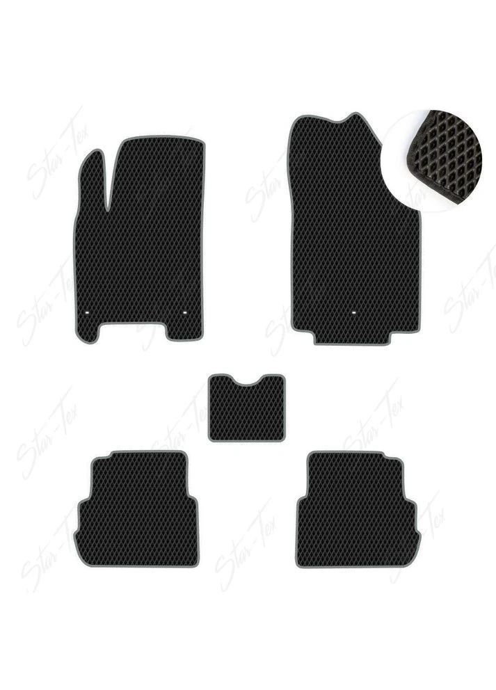 Комплект килимків до салону на Chevrolet Spark EV (2014 - 2016) EVA/Ромб Чорний + Сірий Star-Tex (385004226)