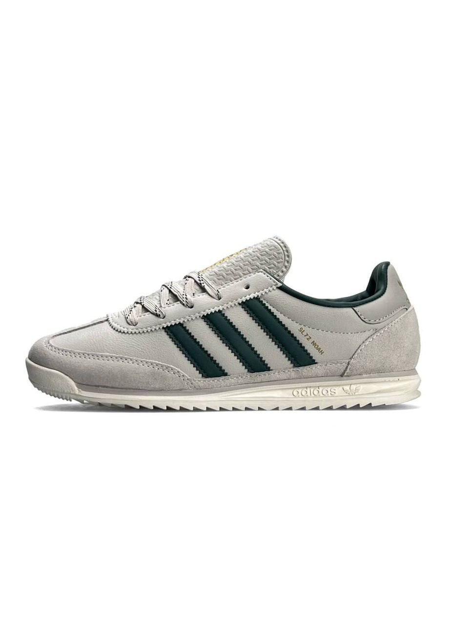 Серые демисезонные кроссовки мужские adidas No Brand SL 72 Noah Light Grey Green