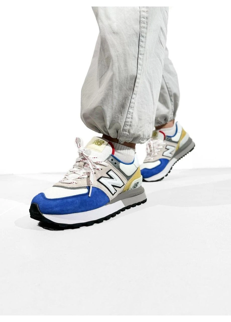 КРОСІВКИ ЖІНОЧІ NEW BALANCE 574 LEGACY GREY BLUE YELLOW НЬЮ БЕЛАНС 574 No Brand сірі демісезони (367172188)